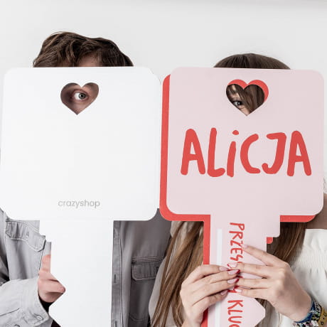 Kartka XXL KLUCZ DO SERCA prezent dla narzeczonej