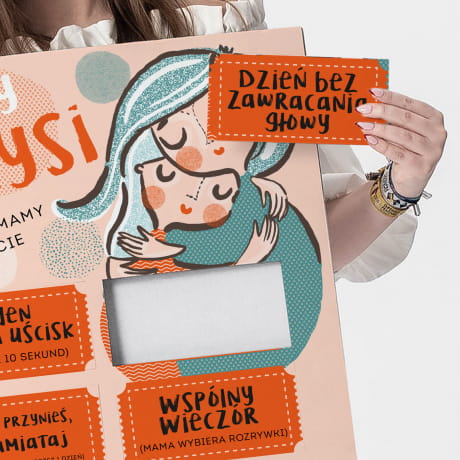 Kartka XXL KUPONY DLA MAMY wyjtkowy prezent na Dzie Matki