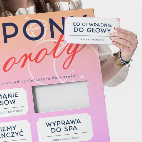 Kartka XXL KUPONY upominek na wieczr panieski