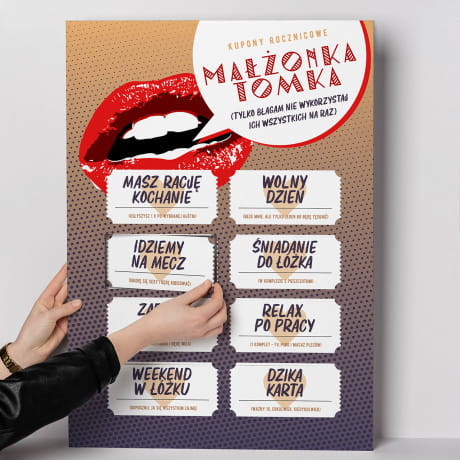Dua kartka na rocznic lubu KUPONY prezent dla ma z okazji rocznicy lubu prezent na rocznic lubu dla ma