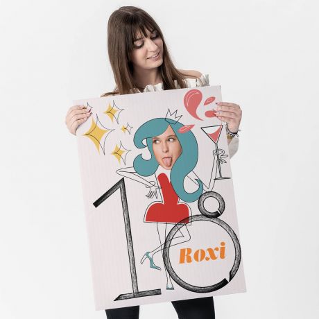 Kartka XXL na 18 urodziny RETRO