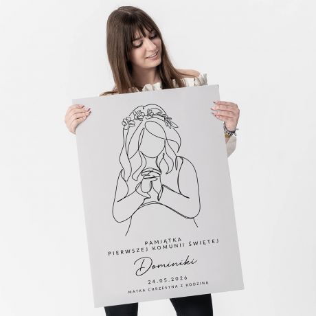 Kartka XXL na Pami�tk� Pierwszej Komunii �wi�tej kartka komunijna prezent na komuni� dla dziewczynki
