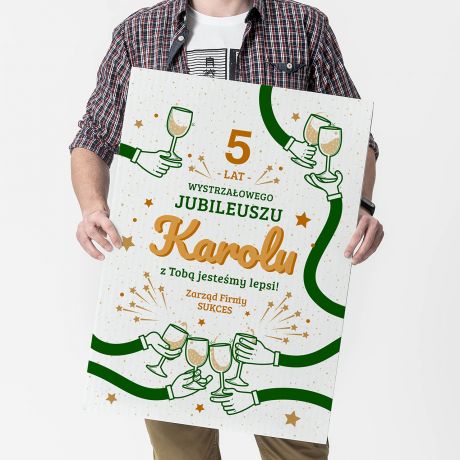 Kartka XXL PODZI�KOWANIE DLA PRACOWNIKA prezent na jubileusz pracy prezent dla pracownika kartka na jubileusz pracy