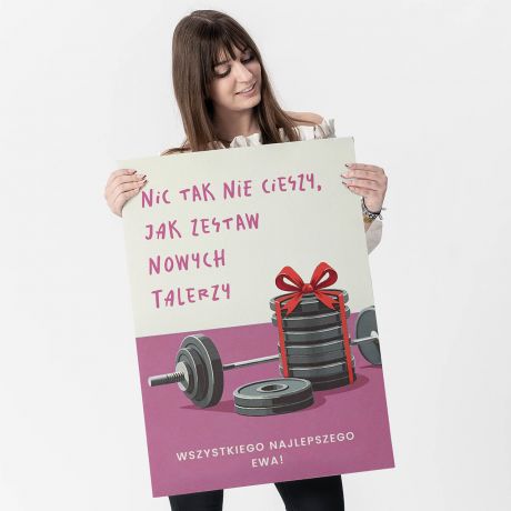 Kartka XXL TALERZE prezent dla sportsmenki