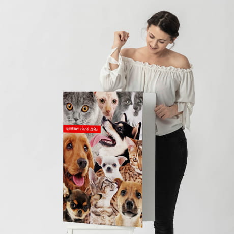 Duża kartka urodzinowa z psami XXL UŚCISK dla miłośnika zwierząt