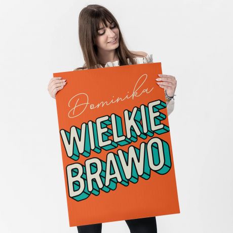 Kartka XXL WIELKIE BRAWO kartka gratulacyjna kartka personalizowana kartka z gratulacjami