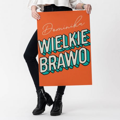 Kartka XXL WIELKIE BRAWO kartka gratulacyjna kartka personalizowana kartka z gratulacjami