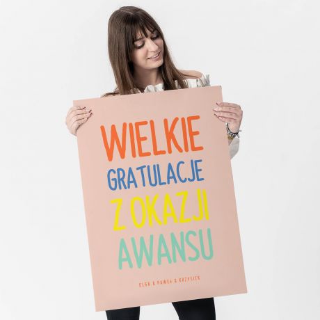 Kartka XXL WIELKIE GRATULACJE prezent z okazji awansu