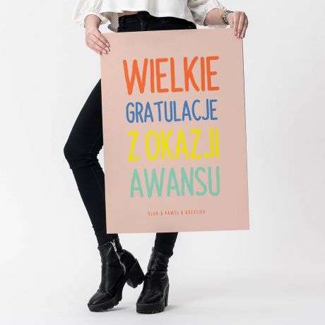 Kartka XXL WIELKIE GRATULACJE prezent z okazji awansu