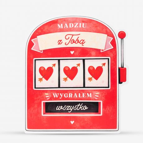 Kartka xxl Z TOB� WYGRA�EM prezent na Walentynki kartka na walentynki kartka walentynkowa prezent walentynkowy