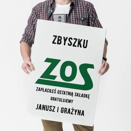 Kartka XXL ZOS prezent z okazji emerytury