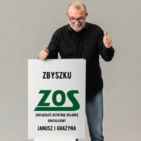 Kartka XXL ZOS prezent z okazji emerytury