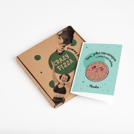 Czekoladowa pizza + kartka personalizowana POMYSŁ NA PREZENT DLA PRZYJACIÓŁKI