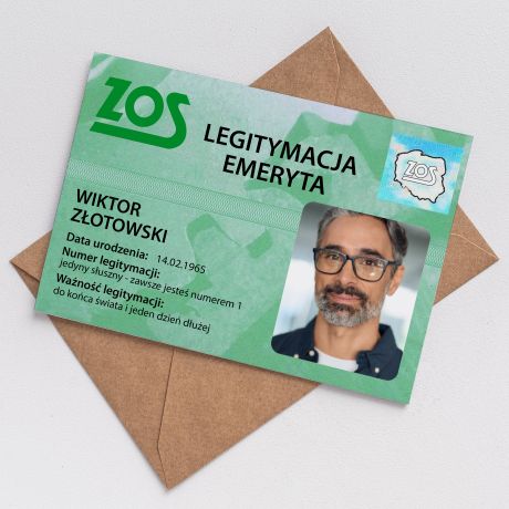 Kartka z okazji przejcia na emerytur LEGITYMACJA