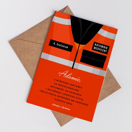 Kartka z personalizacj dla RATOWNIKA MEDYCZNEGO prezent dla ratownika medycznego personalizowana kartka