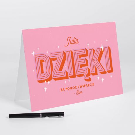 Kartka z podzi�kowaniem - A4 karta na podzi�kowanie dla niej dla kole�anki dla przyjaci�ki