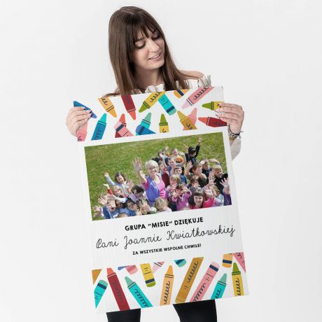 Kartka z podzi�kowaniem XXL PREZENT DLA PRZEDSZKOLANKI prezent dla nauczycielki przedszkola personalizowana kartka