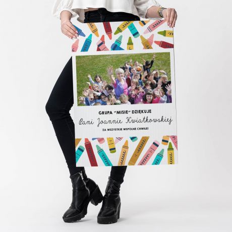 Kartka z podzi�kowaniem XXL PREZENT DLA PRZEDSZKOLANKI prezent dla nauczycielki przedszkola personalizowana kartka