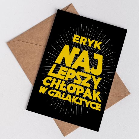 Kartka z yczeniami na Dzie Chopaka NAJLEPSZY W GALAKTYCE kartka na Dzie Chopaka prezent na Dzie Chopaka