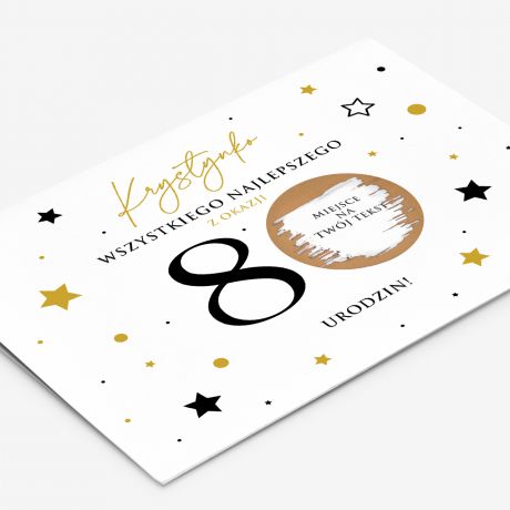 Kartka zdrapka NA 80 URODZINY personalizowana prezent na 80 urodziny upominek na 80 urodziny