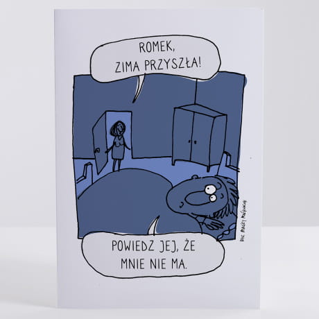 Kartka dla zmarzlucha ZIMA PRZYSZA