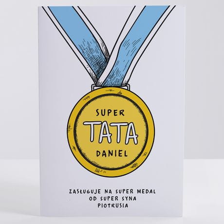 Kartka dla taty TATA NA MEDAL