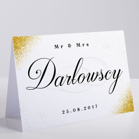 Elegancka kartka ślubna MR AND MRS personalizowana