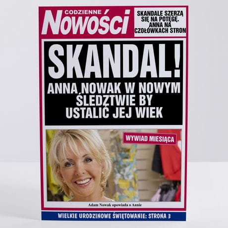 Kartka urodzinowa dla koleanki z pracy NOWOCI - SKANDAL