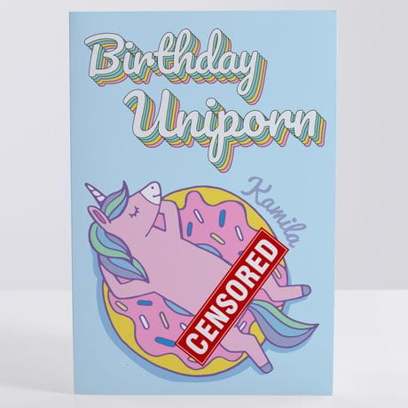 Kartka urodzinowa z jednorożcem dla przyjaciółki UNIPORN
