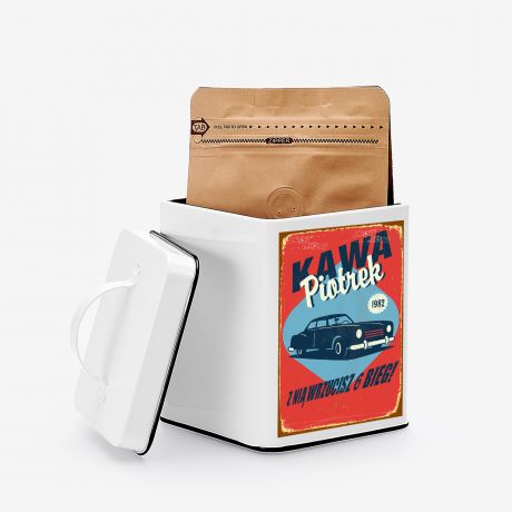Kawa i personalizowana puszka 6 BIEG dla fana motoryzacji