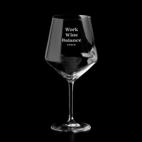 Kieliszek z grawerem WORK WINE BALANCE prezent dla przyjaciki