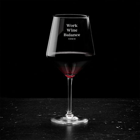 Kieliszek z grawerem WORK WINE BALANCE prezent dla przyjaciki