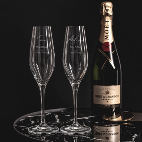 Grawerowane kieliszki do szampana PREZENT DO NOWEGO DOMU