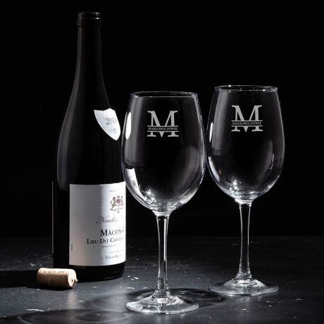 Grawerowane kieliszki do wina MONOGRAM