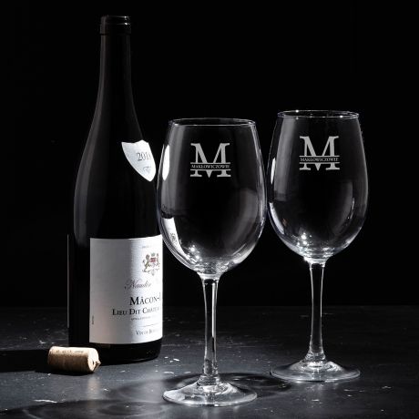 Grawerowane kieliszki do wina MONOGRAM