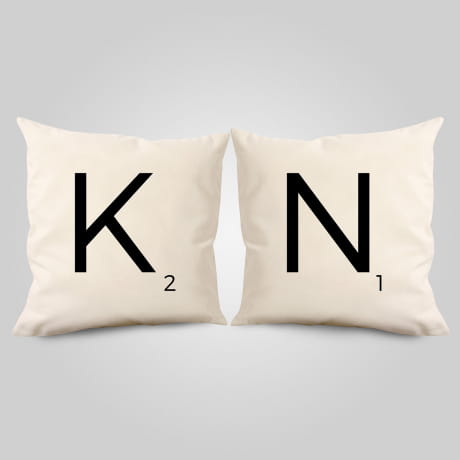 Komplet poduszek z baweny DLA FANW SCRABBLE prezent dla graczy