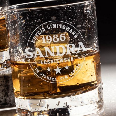 Komplet szklanek do whisky PREZENT NA 40 URODZINY DLA PARY szklanki do whisky prezent dla pary