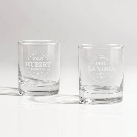 Komplet szklanek do whisky PREZENT NA 40 URODZINY DLA PARY szklanki do whisky prezent dla pary