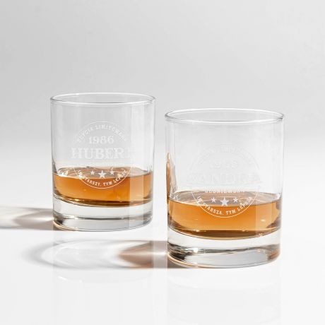 Komplet szklanek do whisky PREZENT NA 40 URODZINY DLA PARY szklanki do whisky prezent dla pary