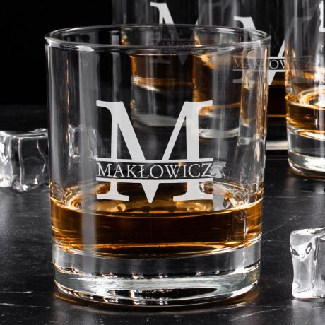 Zestaw szklanek do whisky MONOGRAM na prezent urodzinowy