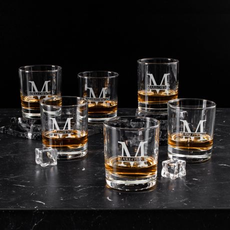 Zestaw szklanek do whisky MONOGRAM na prezent urodzinowy