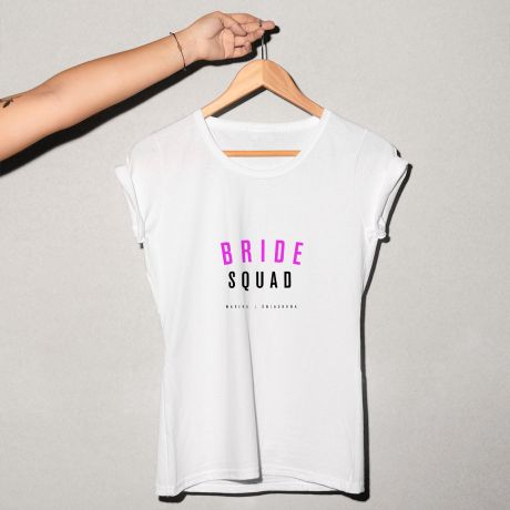 Koszulka na wieczr panieski BRIDE SQUAD - M prezent na panieski prezent na wieczr panieski
