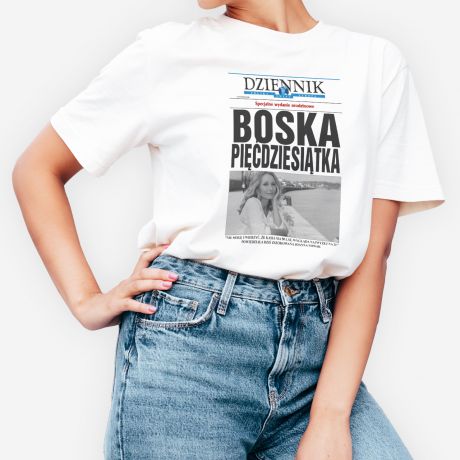 Koszulka damska na 50 urodziny DZIENNIK - S prezent na 50 urodziny koszulka na 50 urodziny
