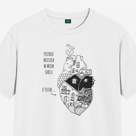 Koszulka damska na walentynki MIO W MOIM SERCU - XL koszulka walentynkowa prezent na walentynki dla niej