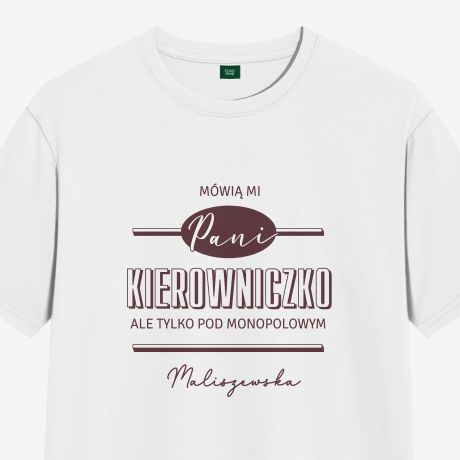 Koszulka damska MIESZNY PREZENT DLA SZEFOWEJ - L mieszna koszulka damska prezent dla koleanki z pracy