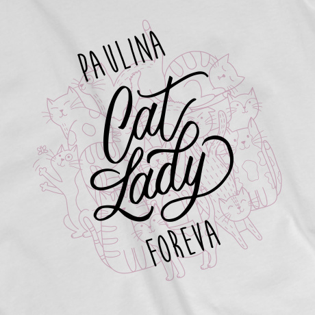 Koszulka damska z nadrukiem CAT LADY prezent dla kociary - XL