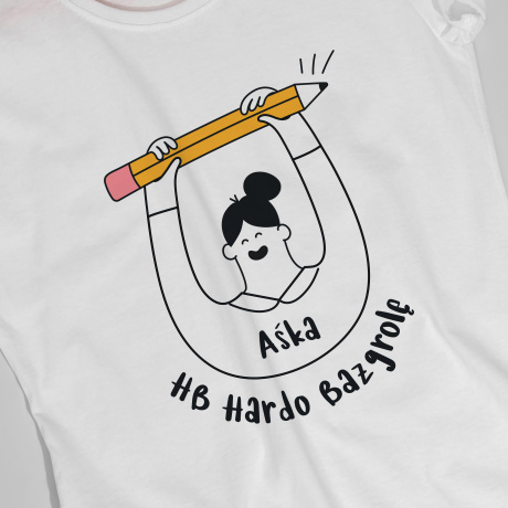 Koszulka damska z nadrukiem HARDO BAZGROLĘ prezent dla rysownika - S
