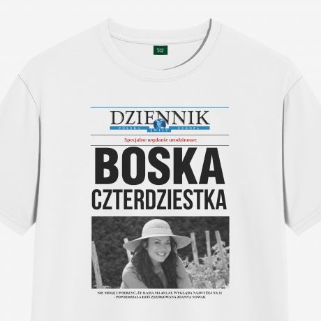 Koszulka damska z nadrukiem DZIENNIK prezent na 40 urodziny - M