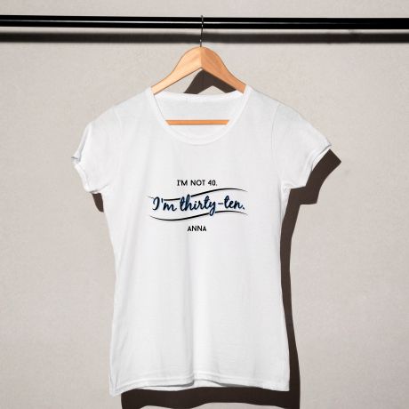 Śmieszna koszulka damska I`M NOT 40 prezent na 40 urodziny dla koleżanki z pracy - XL