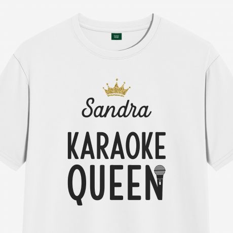 Koszulka damska z nadrukiem KARAOKE QUEEN - L